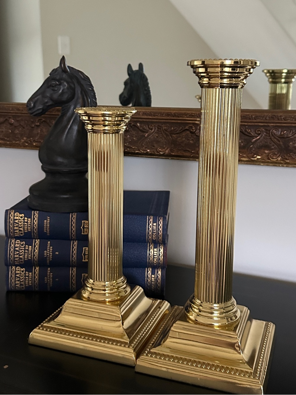 Baldwin Brass Candlesticks Pair Smithsonian Institution Museum Collection Ribbed